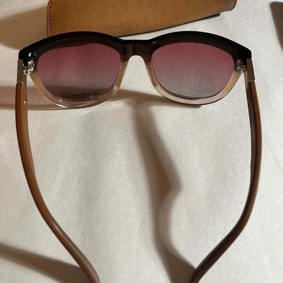 Velez vintage leather arm brown ombré retro sunnies sunglasses with leather case - Picture 12 of 14